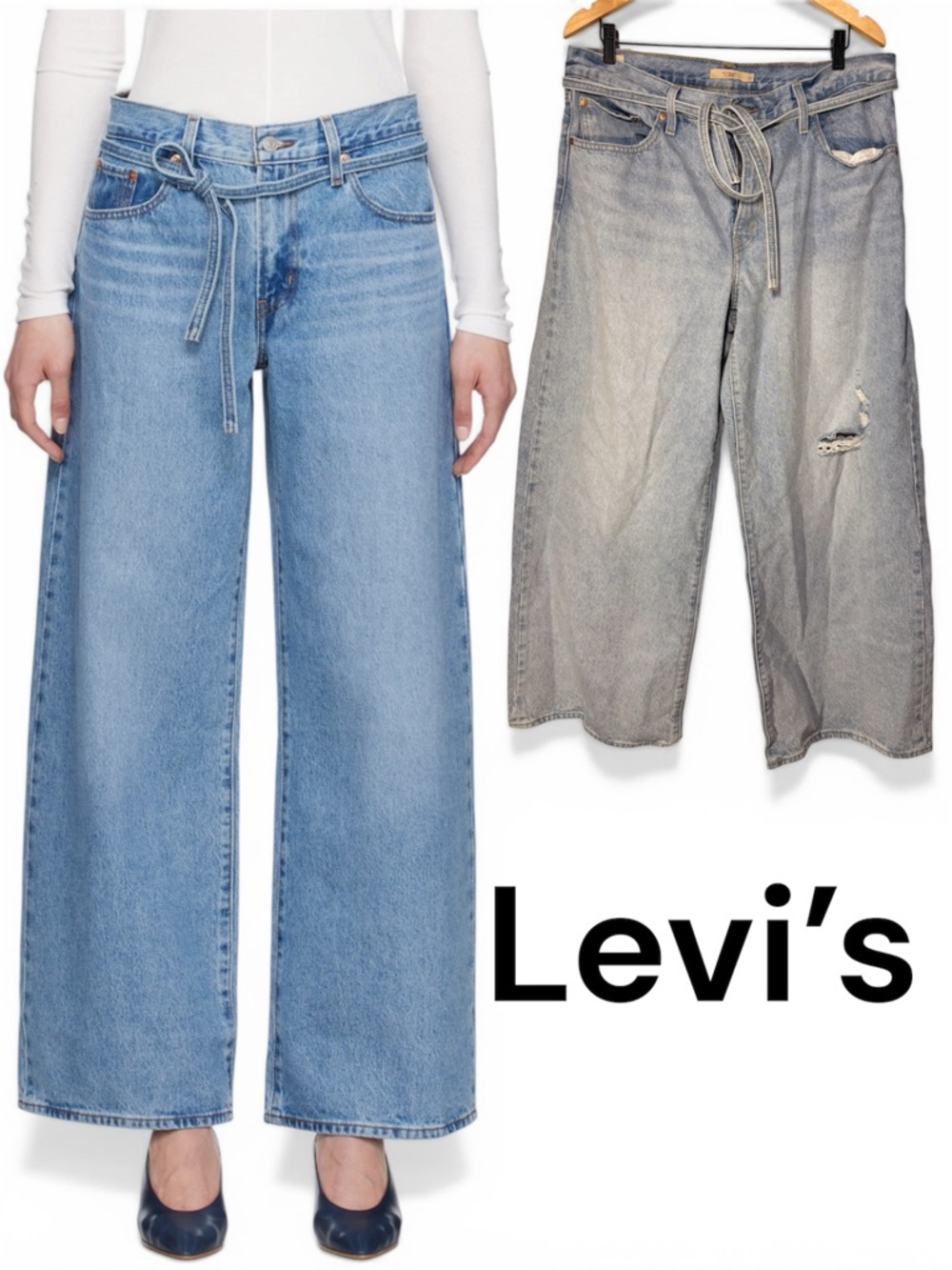LEVI'S Blue XL Baggy Straight Jeans size 32